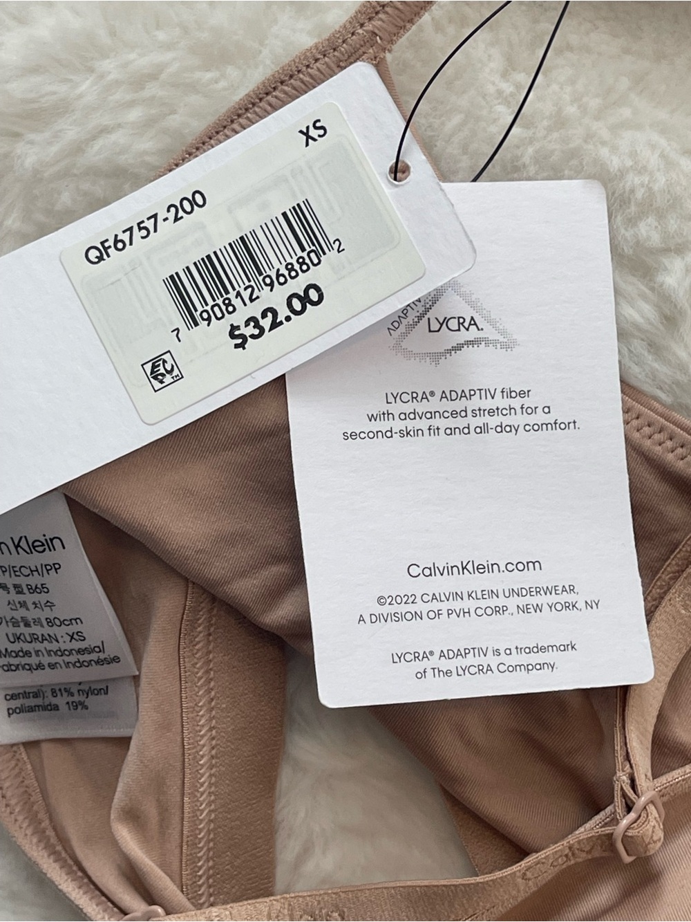 Calvin Klein Women Form to Body Unlined Bralette Cedar Size XS QF6757-200 - Picture 8 of 8